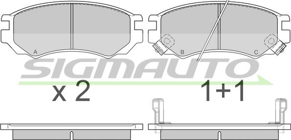 SIGMAUTO SPA512 - Kit de plaquettes de frein, frein à disque cwaw.fr