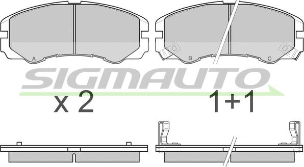 SIGMAUTO SPA580 - Kit de plaquettes de frein, frein à disque cwaw.fr