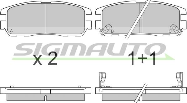 SIGMAUTO SPA581 - Kit de plaquettes de frein, frein à disque cwaw.fr