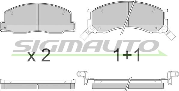 SIGMAUTO SPA539 - Kit de plaquettes de frein, frein à disque cwaw.fr