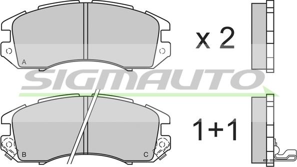 SIGMAUTO SPA535 - Kit de plaquettes de frein, frein à disque cwaw.fr