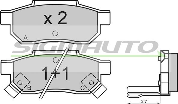 SIGMAUTO SPA530 - Kit de plaquettes de frein, frein à disque cwaw.fr