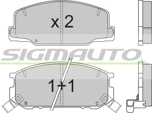 SIGMAUTO SPA537 - Kit de plaquettes de frein, frein à disque cwaw.fr