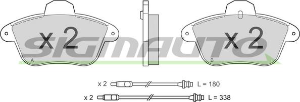 SIGMAUTO SPA521 - Kit de plaquettes de frein, frein à disque cwaw.fr