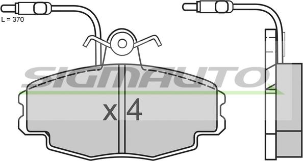 SIGMAUTO SPA528 - Kit de plaquettes de frein, frein à disque cwaw.fr