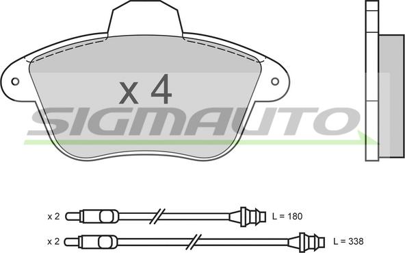 SIGMAUTO SPA522 - Kit de plaquettes de frein, frein à disque cwaw.fr