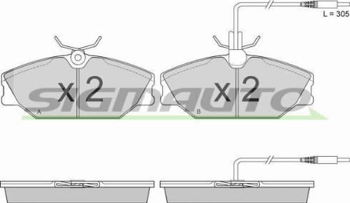 SIGMAUTO SPA527 - Kit de plaquettes de frein, frein à disque cwaw.fr