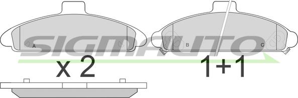 SIGMAUTO SPA579 - Kit de plaquettes de frein, frein à disque cwaw.fr