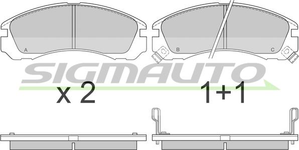 SIGMAUTO SPA573 - Kit de plaquettes de frein, frein à disque cwaw.fr