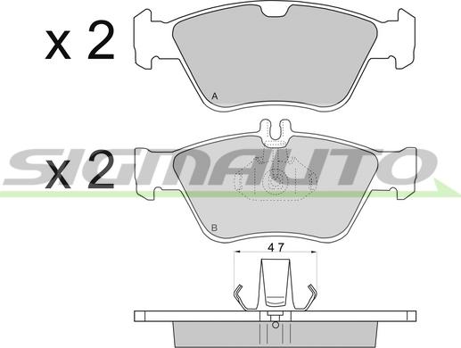 SIGMAUTO SPA694 - Kit de plaquettes de frein, frein à disque cwaw.fr