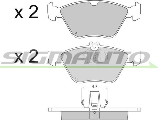 SIGMAUTO SPA695 - Kit de plaquettes de frein, frein à disque cwaw.fr