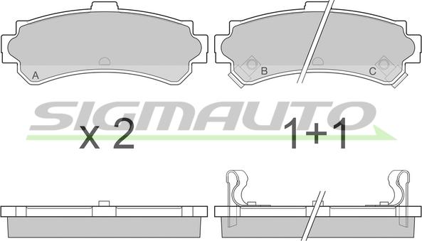 SIGMAUTO SPA690 - Kit de plaquettes de frein, frein à disque cwaw.fr