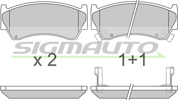 SIGMAUTO SPA691 - Kit de plaquettes de frein, frein à disque cwaw.fr