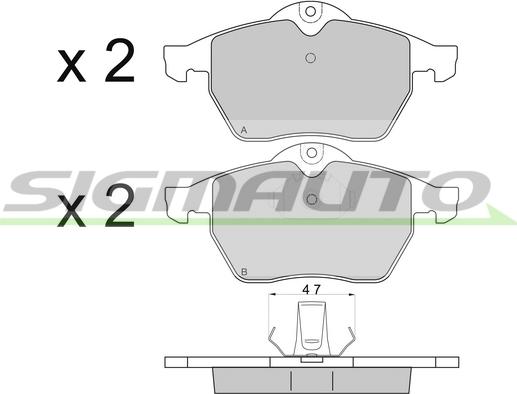 SIGMAUTO SPA692 - Kit de plaquettes de frein, frein à disque cwaw.fr