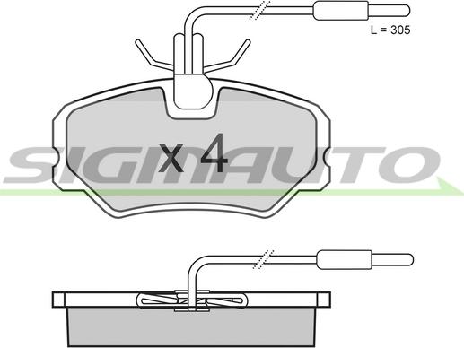 SIGMAUTO SPA646 - Kit de plaquettes de frein, frein à disque cwaw.fr