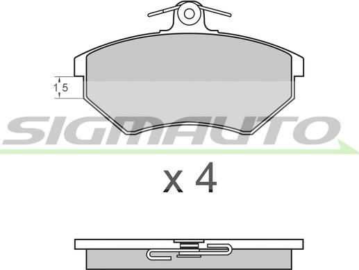 SIGMAUTO SPA641 - Kit de plaquettes de frein, frein à disque cwaw.fr