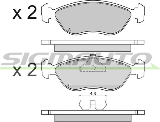 SIGMAUTO SPA656 - Kit de plaquettes de frein, frein à disque cwaw.fr