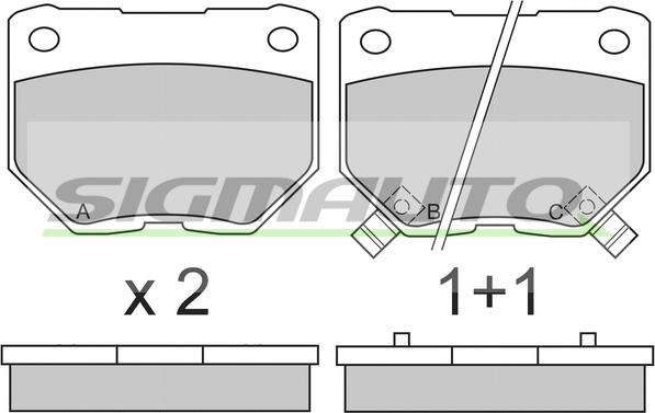 SIGMAUTO SPA650 - Kit de plaquettes de frein, frein à disque cwaw.fr