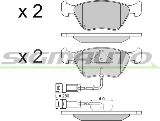 SIGMAUTO SPA658 - Kit de plaquettes de frein, frein à disque cwaw.fr