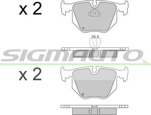 SIGMAUTO SPA652 - Kit de plaquettes de frein, frein à disque cwaw.fr