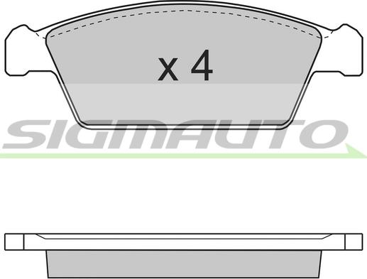 SIGMAUTO SPA668 - Kit de plaquettes de frein, frein à disque cwaw.fr