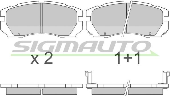 SIGMAUTO SPA663 - Kit de plaquettes de frein, frein à disque cwaw.fr