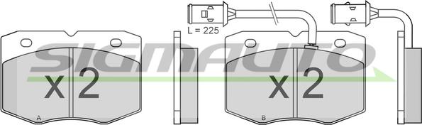 SIGMAUTO SPA609 - Kit de plaquettes de frein, frein à disque cwaw.fr