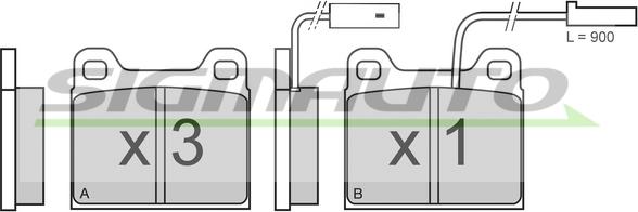 SIGMAUTO SPA606 - Kit de plaquettes de frein, frein à disque cwaw.fr