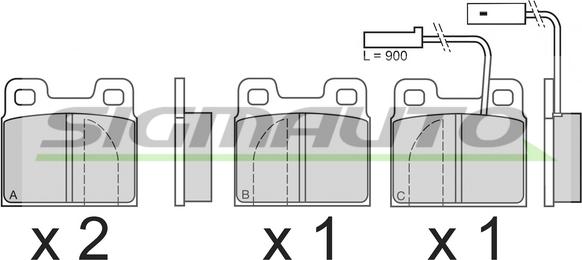 SIGMAUTO SPA607 - Kit de plaquettes de frein, frein à disque cwaw.fr