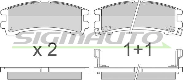 SIGMAUTO SPA619 - Kit de plaquettes de frein, frein à disque cwaw.fr