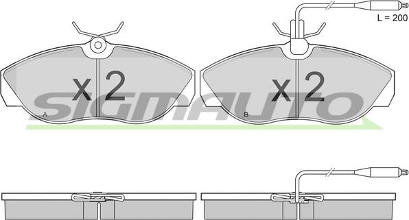 SIGMAUTO SPA614 - Kit de plaquettes de frein, frein à disque cwaw.fr