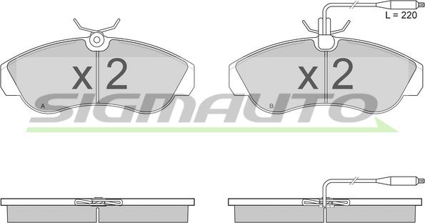 SIGMAUTO SPA615 - Kit de plaquettes de frein, frein à disque cwaw.fr