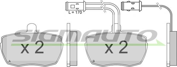 SIGMAUTO SPA610 - Kit de plaquettes de frein, frein à disque cwaw.fr