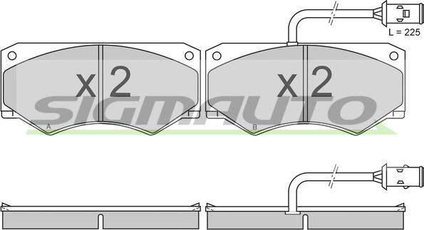 SIGMAUTO SPA611 - Kit de plaquettes de frein, frein à disque cwaw.fr