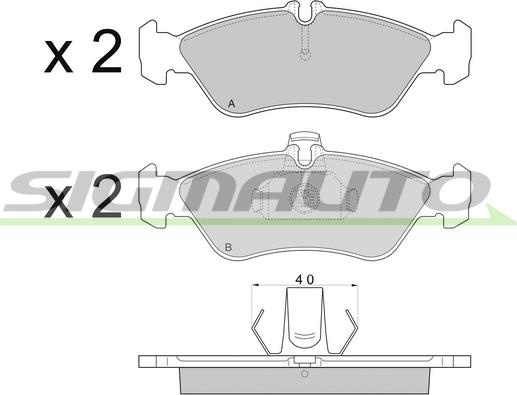 SIGMAUTO SPA689 - Kit de plaquettes de frein, frein à disque cwaw.fr