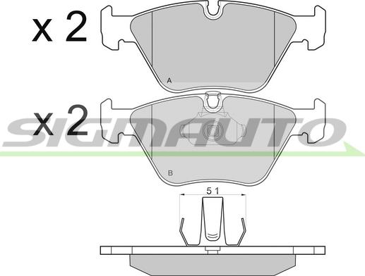 SIGMAUTO SPA685 - Kit de plaquettes de frein, frein à disque cwaw.fr