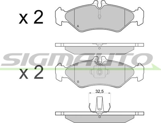 SIGMAUTO SPA688 - Kit de plaquettes de frein, frein à disque cwaw.fr