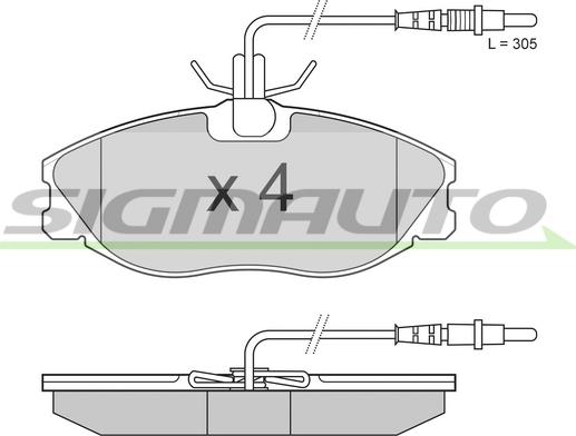 SIGMAUTO SPA683 - Kit de plaquettes de frein, frein à disque cwaw.fr