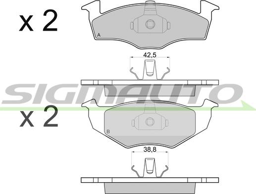 SIGMAUTO SPA682 - Kit de plaquettes de frein, frein à disque cwaw.fr