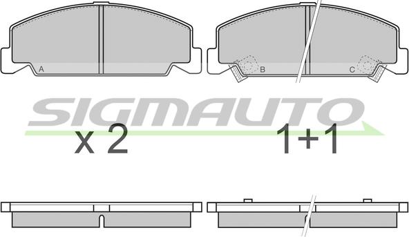 SIGMAUTO SPA634 - Kit de plaquettes de frein, frein à disque cwaw.fr