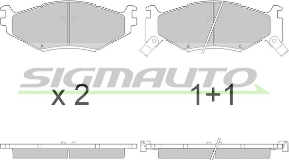 SIGMAUTO SPA629 - Kit de plaquettes de frein, frein à disque cwaw.fr