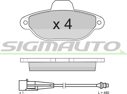 SIGMAUTO SPA626 - Kit de plaquettes de frein, frein à disque cwaw.fr