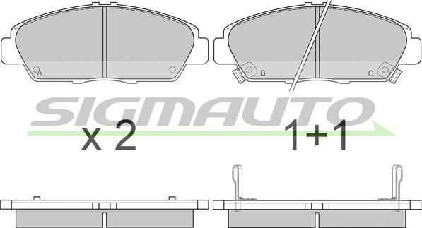 SIGMAUTO SPA621 - Kit de plaquettes de frein, frein à disque cwaw.fr