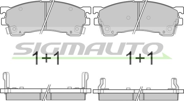 SIGMAUTO SPA622 - Kit de plaquettes de frein, frein à disque cwaw.fr