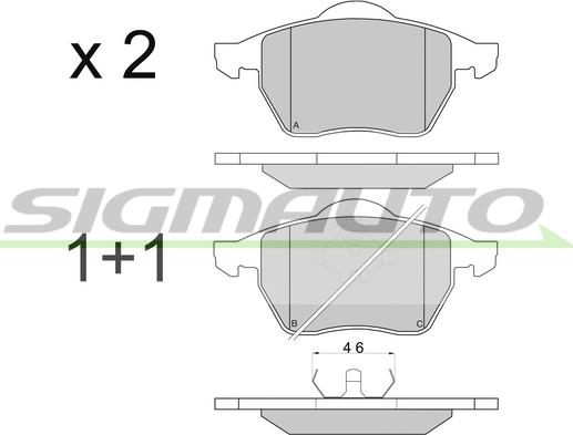 SIGMAUTO SPA679 - Kit de plaquettes de frein, frein à disque cwaw.fr