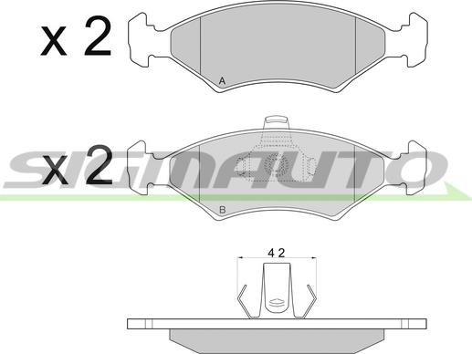 SIGMAUTO SPA675 - Kit de plaquettes de frein, frein à disque cwaw.fr