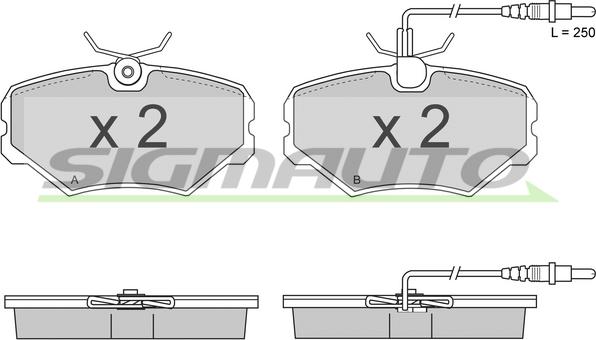 SIGMAUTO SPA670 - Kit de plaquettes de frein, frein à disque cwaw.fr