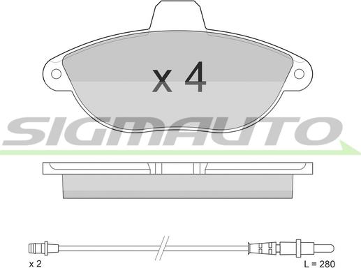 SIGMAUTO SPA678 - Kit de plaquettes de frein, frein à disque cwaw.fr