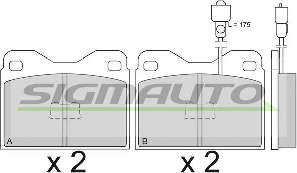 SIGMAUTO SPA098 - Kit de plaquettes de frein, frein à disque cwaw.fr