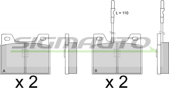 SIGMAUTO SPA066 - Kit de plaquettes de frein, frein à disque cwaw.fr